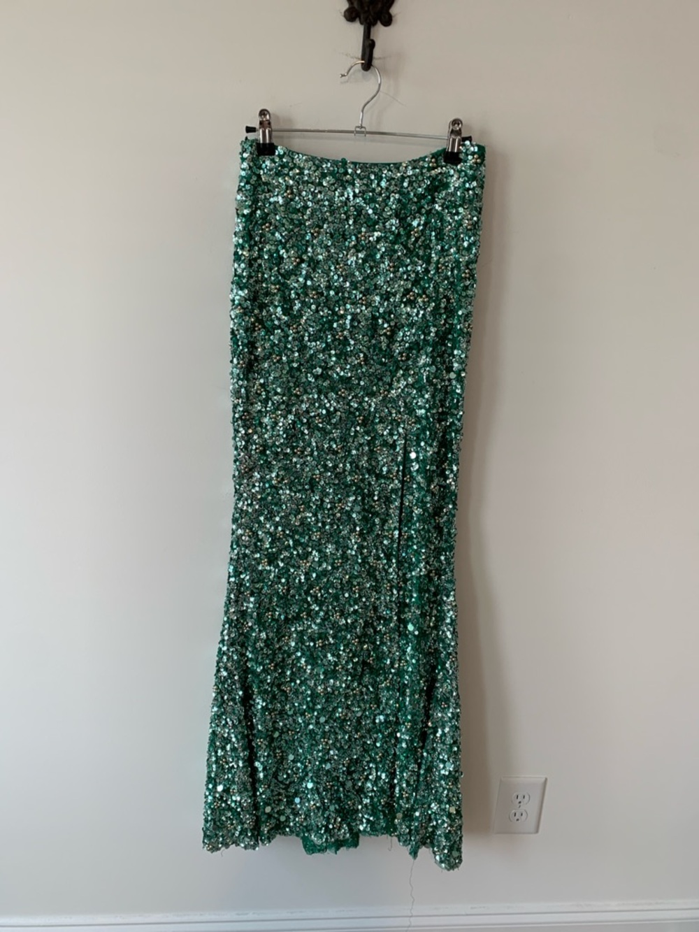 Sherri Hill Emerald Sequin Maxi Skirt mint Kelly green 2